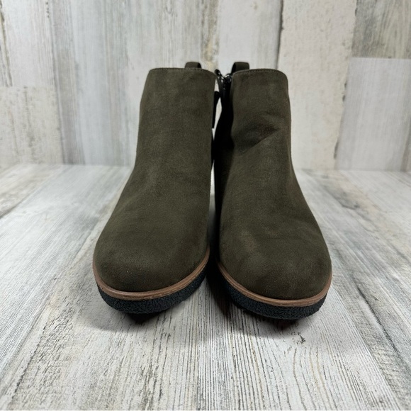 NEW Dr. Scholls Women's Berklie Green Black Wedge Ankle Boots #1369 - Picture 13 of 13